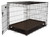 Walnut Frame Crate Bed inside of a Dog Crate with the crate door open