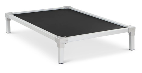 Black color replacement fabric on a slimline bed