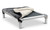 Smoke and Cream Pillow Pad shown on top of a Kuranda Bed, the corner of the pad is folded over to show the cream color on bottom.
